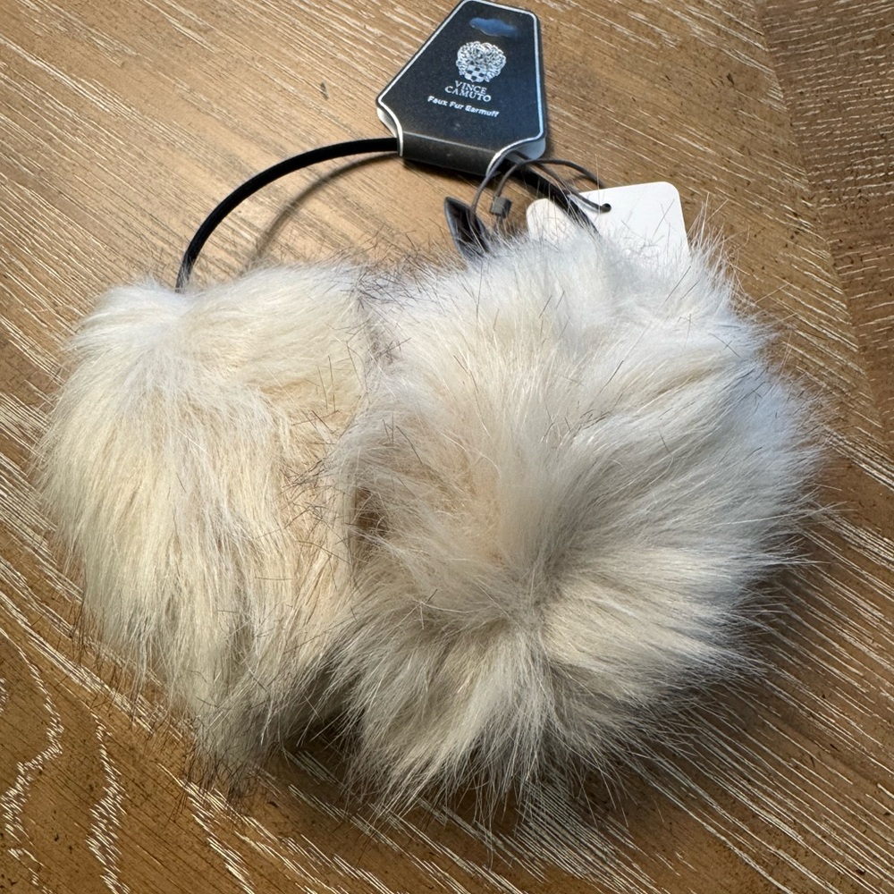 Vince Camuto Cream Faux Fur Earmuffs - Picture 3 of 3